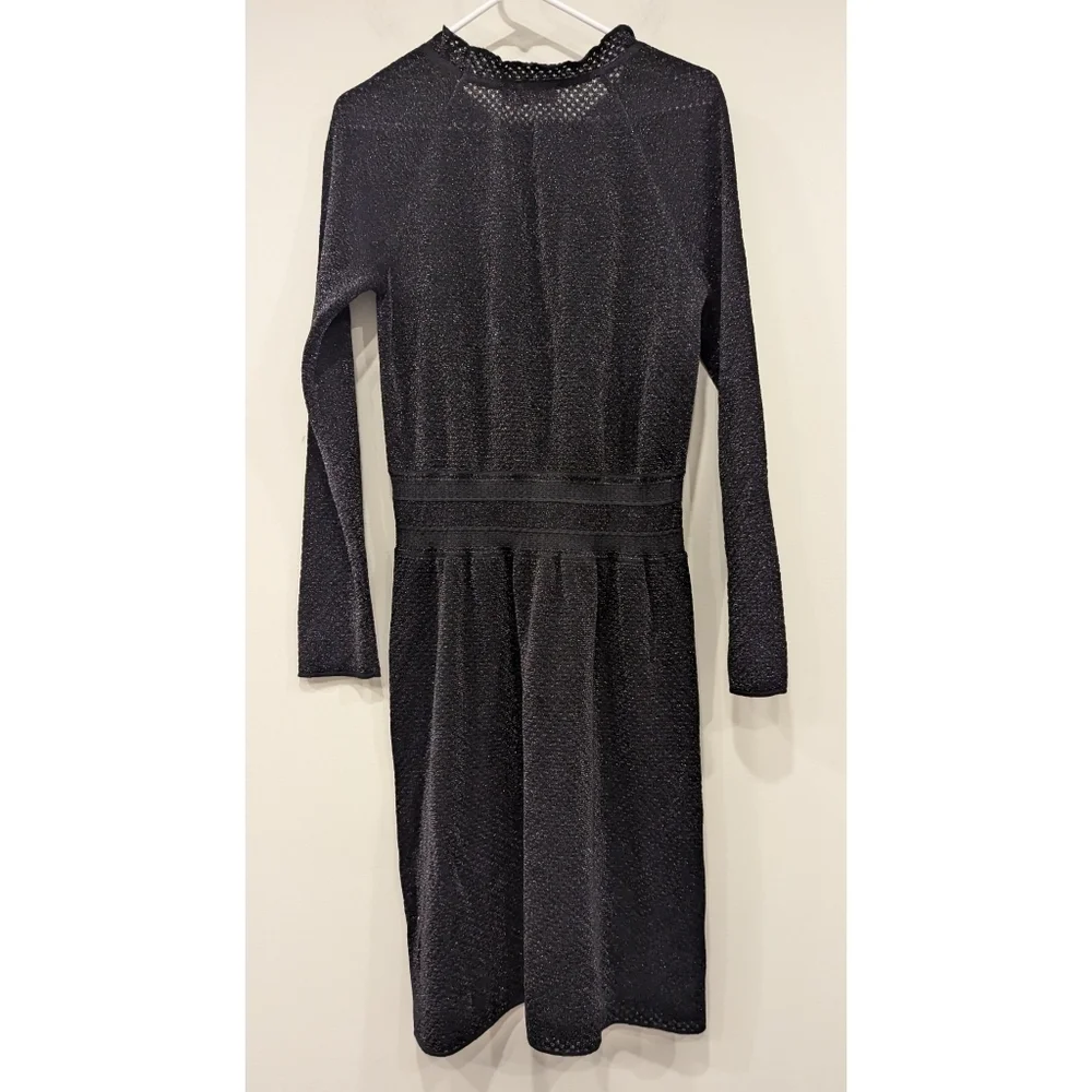 Tory Burch Isabelle Metallic Long Sleeve Dress Size Medium